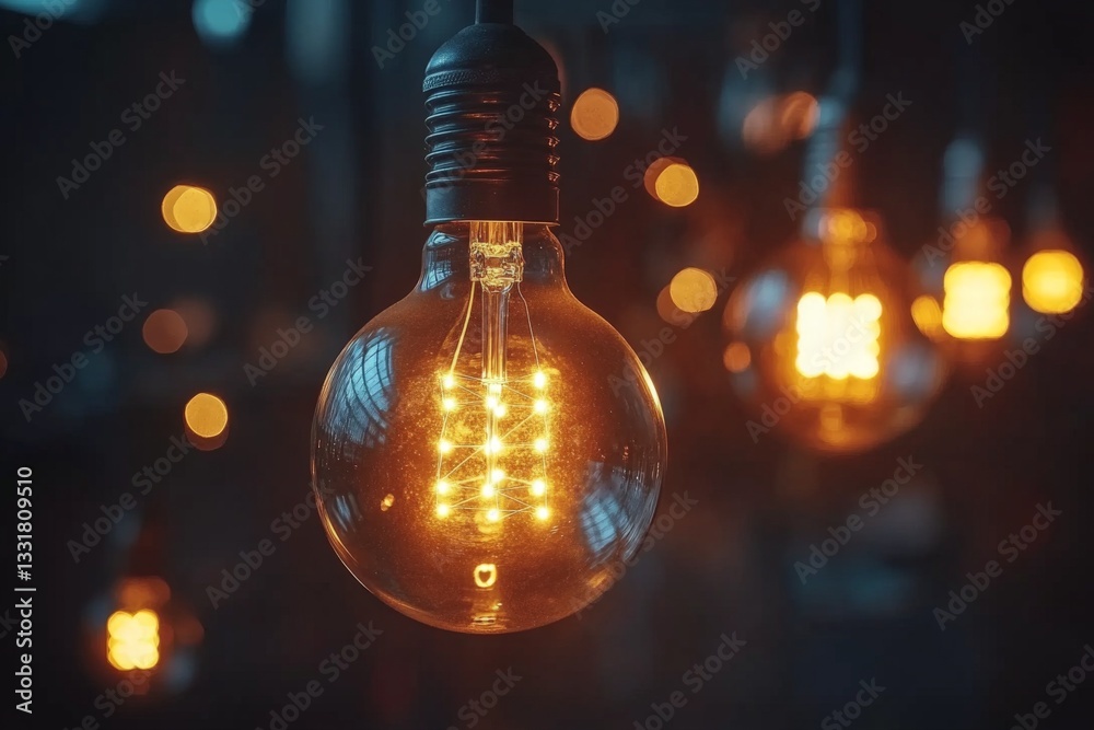 Poster warm glowing light bulbs illuminate a cozy space creating an inviting atmosphere for gatherings and 