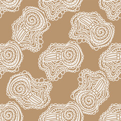 Seamless pattern with abstract lace doodle ornaments. Vector texture.