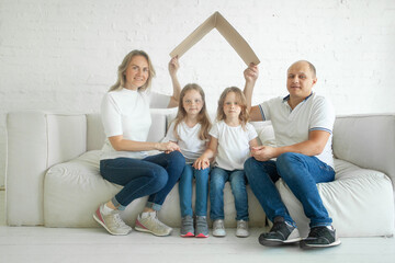 Family together. Housing, relocation, real estate and insurance concept