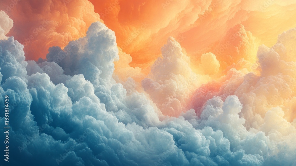 Wall mural the colorful and dynamic cloud formation fills the entire image space