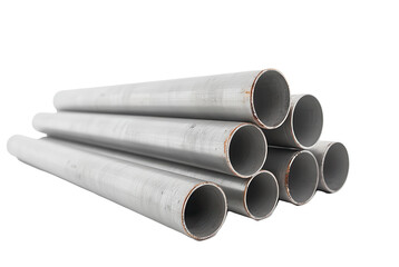 Stack of Gray PVC Pipes for Construction and Plumbing Projects