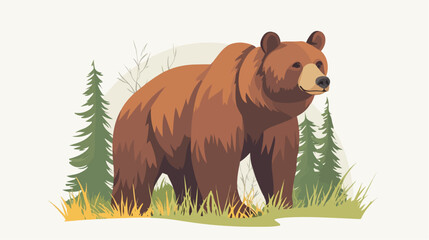 Brown bear illustration. Bear. Wild animal.