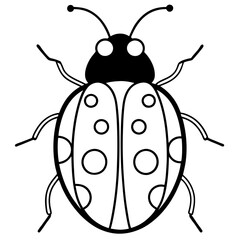 Simple Line Art Ladybug Vector