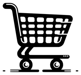 Vector style illustration of shopping cart
