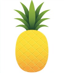 Bright Watercolor Pineapple Clipart on a White Background for Fresh Design Projects