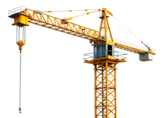 building crane isolated on white background PNG. GENERATIVE AI