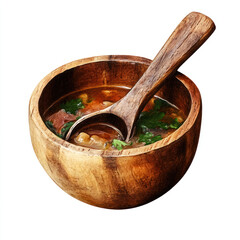wooden bowl and spoon