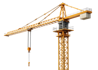 building crane isolated on white background as transparent PNG. GENERATIVE AI