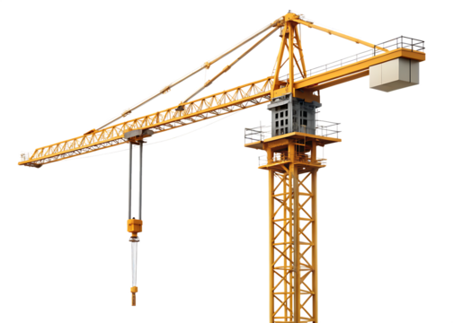 building crane isolated on white background as transparent PNG. GENERATIVE AI