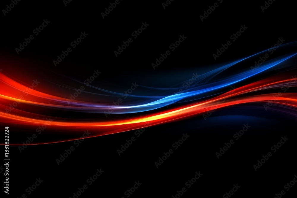 Poster colorful light trails swirl together in dynamic motion against a dark background creating a captivat