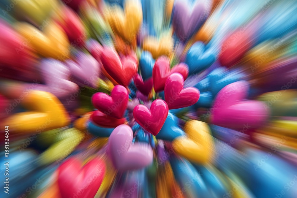 Aufkleber vibrant hearts in an explosion of color and love creating a festive atmosphere for celebrations and 