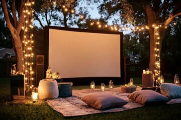 Setting Up a Comfortable and Inviting Outdoor Movie Setup
