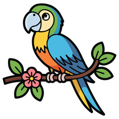 Fototapeta premium parrot on a branch