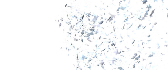 Yuletide Star Descent: Striking 3D Illustration Showcasing Falling Festive Stellar Fragments