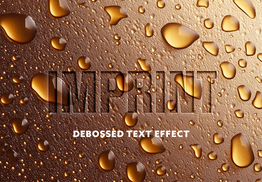 Engraved Text Effect on Bronze Surface
