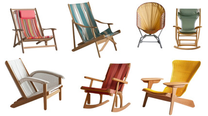 Various colorful chairs arranged in a cozy living room setting for relaxation and comfort