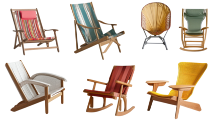 Various colorful chairs arranged in a cozy living room setting for relaxation and comfort