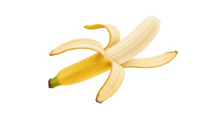Peeled Banana Fruit Yellow Sweet Tropical Food Healthy Vitamin Snack Dessert ripe diet fresh juicy  