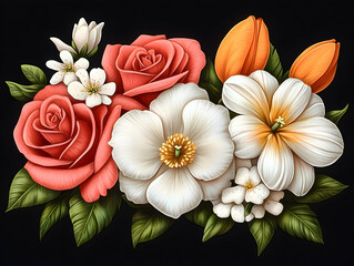 Obraz premium Floral bouquet illustration (31)
