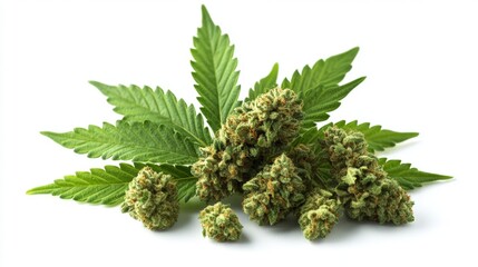 Close-up view of cannabis buds showcasing rich colors and textures in a well-lit natural setting