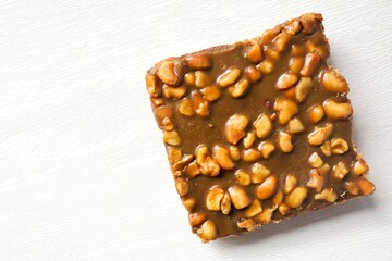 Toffee Cake on white background