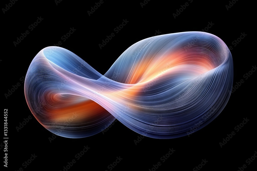 Poster Colorful flowing curves create a mesmerizing abstract design with smooth transitions and intricate patterns