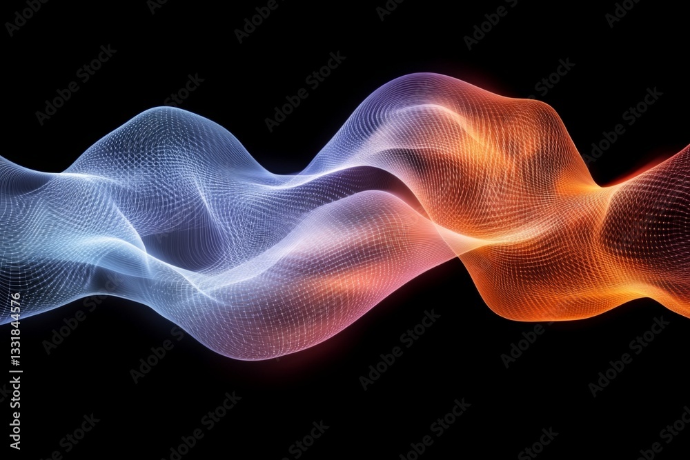 Fototapete colorful abstract wave patterns create a dynamic visual effect against a black background