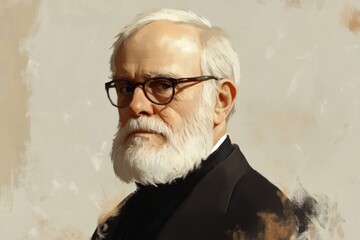 Portrait of a distinguished gentleman with glasses and a white beard, showcasing classic style and timeless elegance