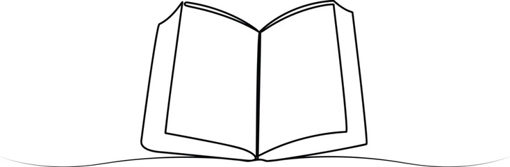 Open book sign elegance one continuous line drawing. 