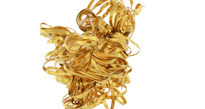 Golden Abstract Sculpture