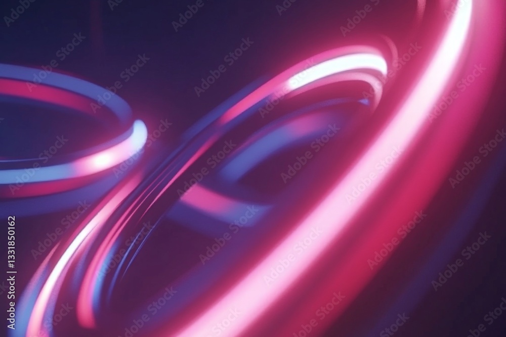 Poster vibrant glowing rings in a dark setting create a captivating visual illusion at night