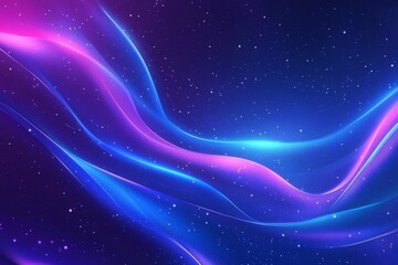 Obraz premium Vibrant abstract waves of color and light created in a cosmic space with stars twinkling in the background