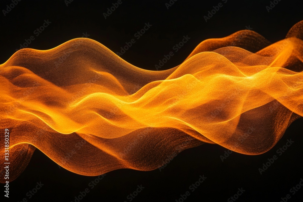 Aufkleber bright orange waves flow gracefully across a dark background creating a vibrant contrast of colors