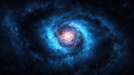 Naklejka premium Captivating Celestial View of a Spiraling Galaxy in Deep Space with Stunning Colors and Light