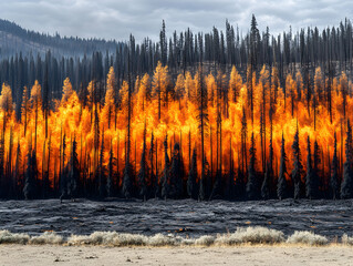 Obraz premium Forest fire devastation (14)