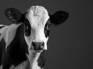 Calf portrait, studio shot, dark background, farm animal