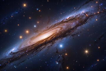 Fototapeta premium Twilight Galaxy View Revealing Starlit Paths and Light Phenomena in Deep Space Exploration
