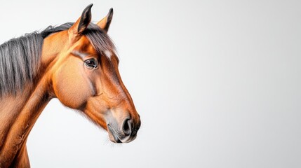 Obraz premium Side portrait sketch of a majestic horse captured on a white background highlighting its grace and strength