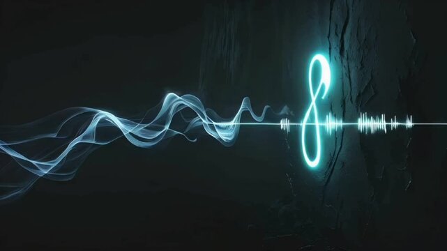 3d thumbnail of music playing, with dim background and rising smoke