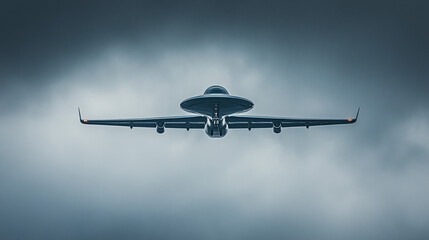 Airplane flying through dramatic cloudy sky airplane flight travel journey blue grey dark view speed