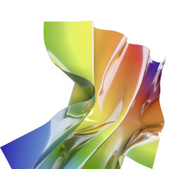 Fluid design twisted shapes holographic 3D abstract background iridescent wallpaper
