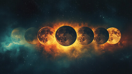 Moon and sky illustration painting