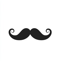 Close up of a Black Mustache on White Background