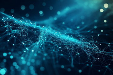 Technologic networks, technologic networks, particle energy flow, quantum computing visualization Technology Network Background. Abstract futuristic technology with polygonal shape