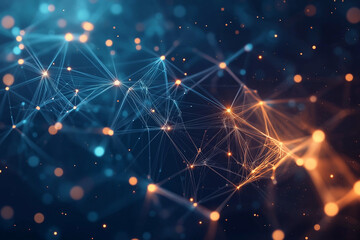 Technologic networks, technologic networks, particle energy flow, quantum computing visualization Technology Network Background. Abstract futuristic technology with polygonal shape