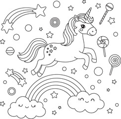 Unicorn Rainbow Coloring Fun and pages