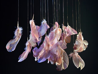 Feathers floating in the air