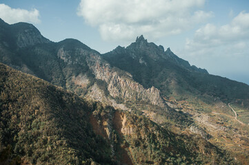 The mountains in Spain. Caribeans Tenerife island with a beautiful landscape view