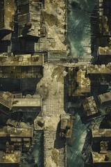 RPG digital battlemap post apocalyptic wasteland survival game terrain urban ruins abandoned cityscape fantasy adventure tabletop gaming tactical layout high resolution printable map realistic graphic