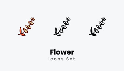 Flower hand draw doodle Icons thin line and glyph vector icon stock illustration